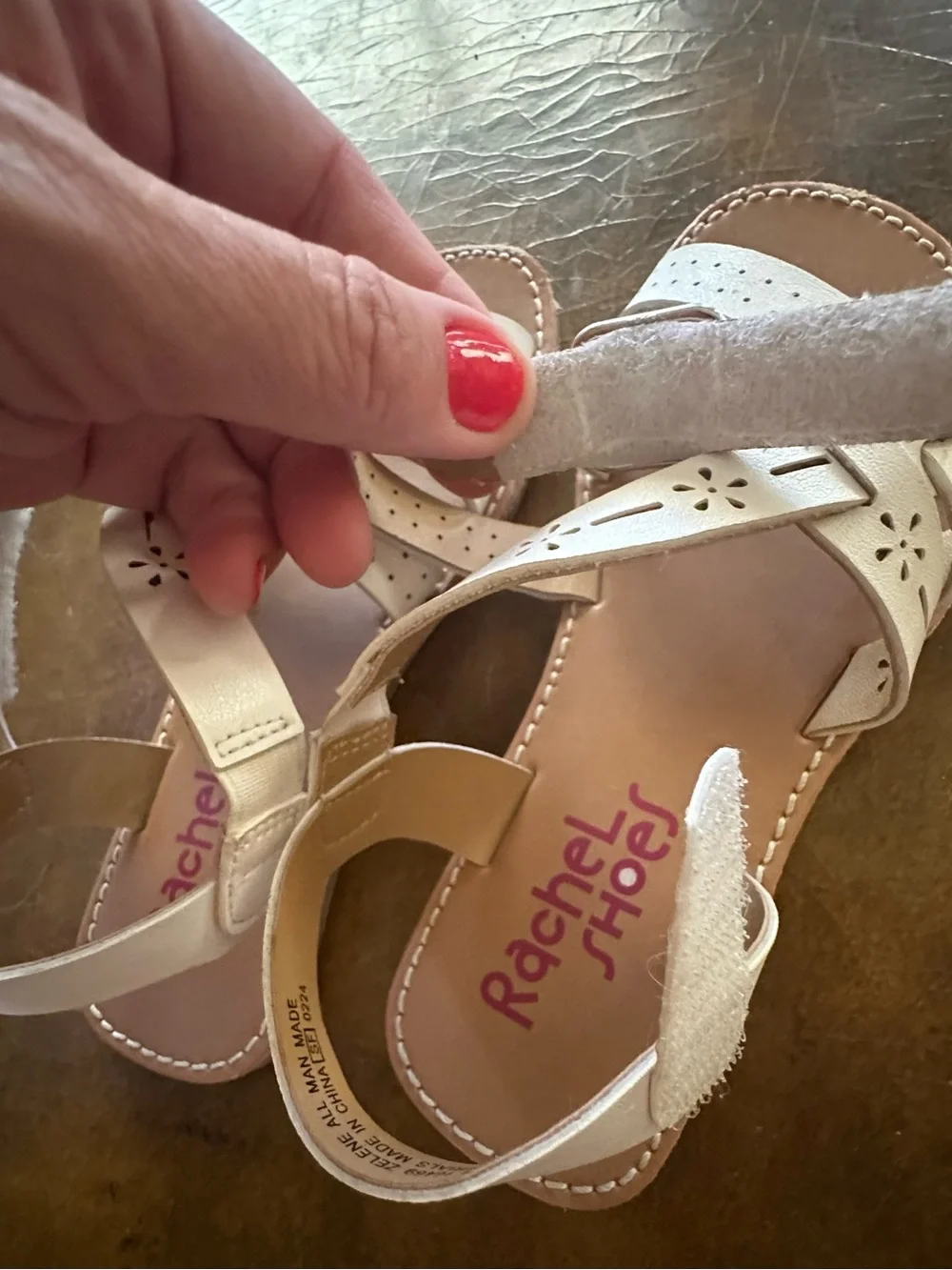 White strappy Sandals size 13